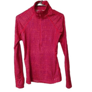Beautiful Under Armour Pink and Purple Long Sleeve Pull Over with 8” Zip